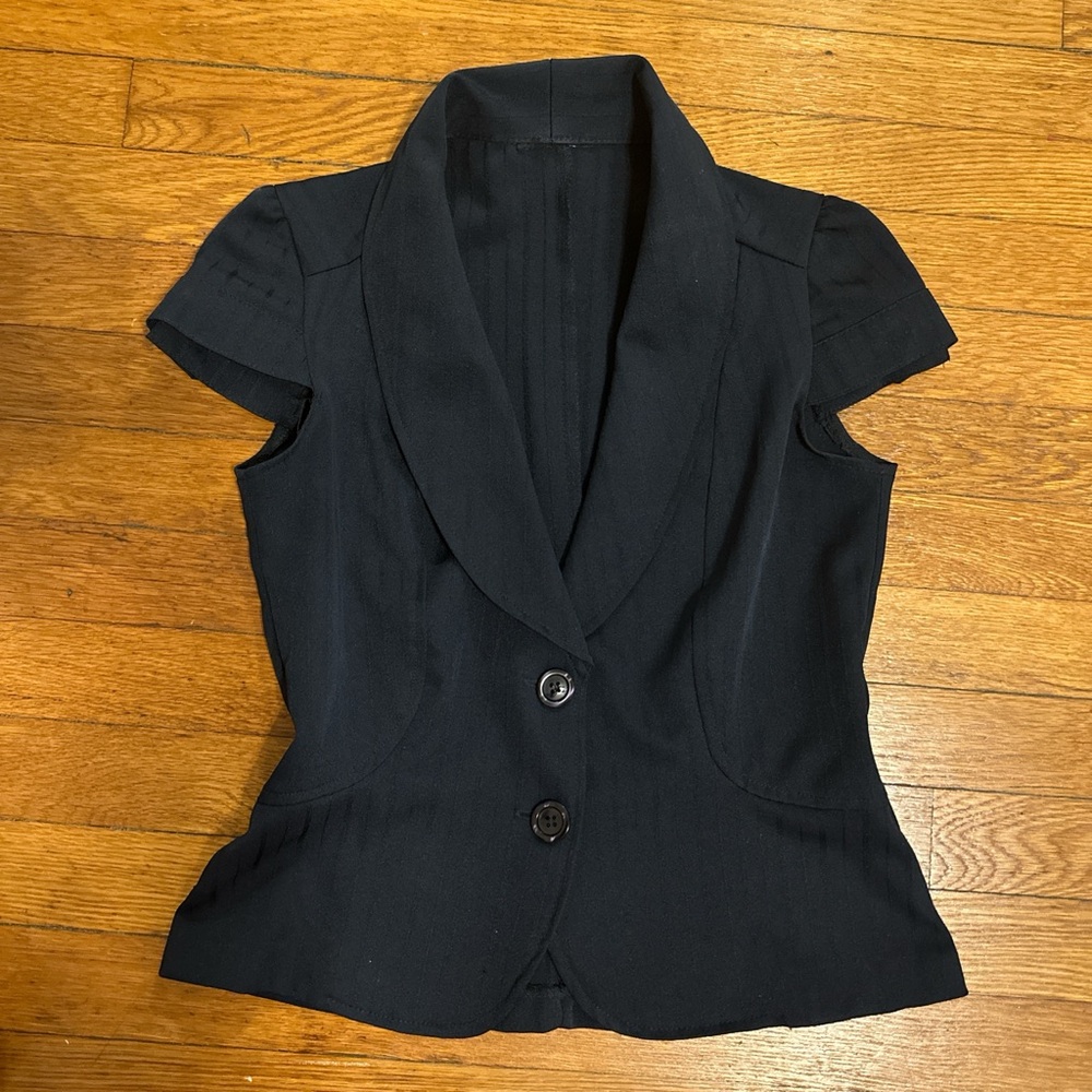 navy blue blazer vest